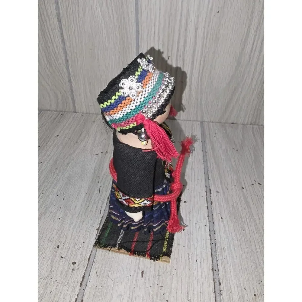 Vintage National Minority Of China Doll Bamboo And Wood China Provinces